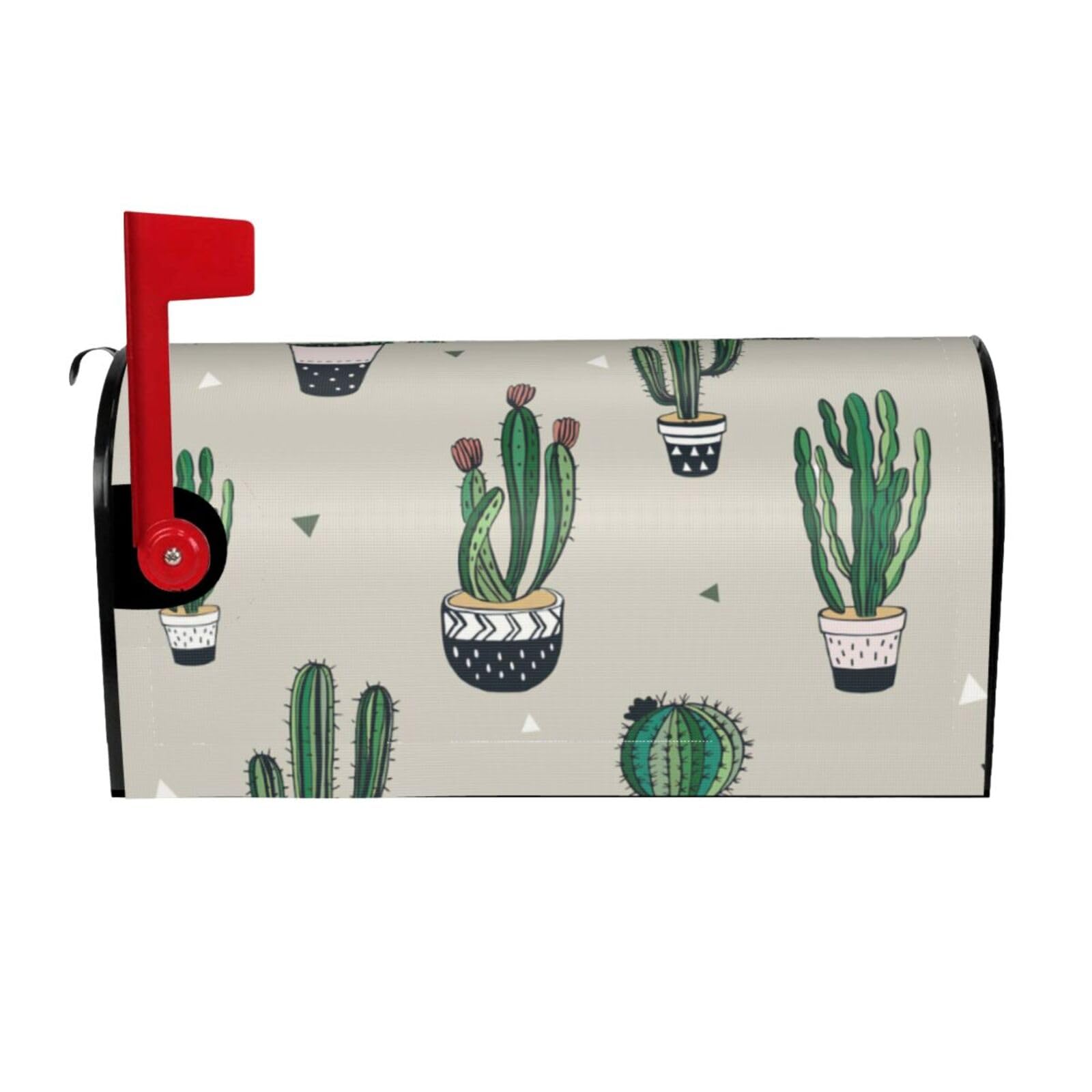 Green Cactus. Print Mailbox Cover Wraps Post Letter Box Cover Decor For Outside Garden Yard Farmhouse Home
