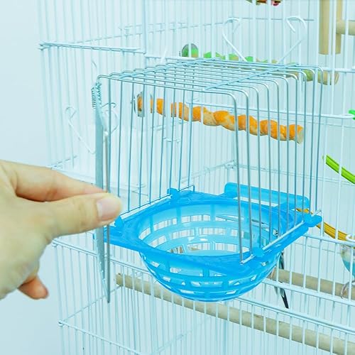 Miniatura 4 de Paquete de 4 nidos para eclosionar pájaros, jaula canaria, nido de cría de loros, cuenco de refugio de perlas con partición de alambre de púas