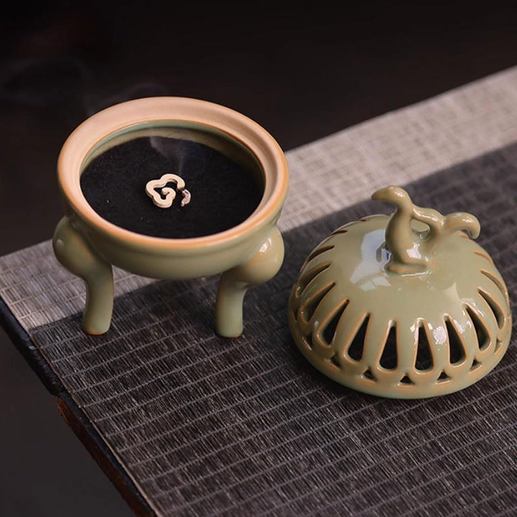 Quemador de incienso de cascada, difusor de aromaterapia de estilo retro, decoración de mesa de cerámica para interiores, quemador de incienso de reflujo
