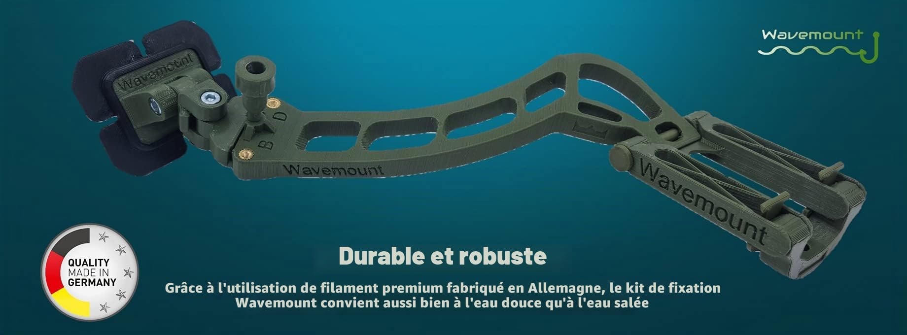 Wavemount - Support Deeper pour tous les bateaux d'alimentation et bateaux pneumatiques (kit de fixation)