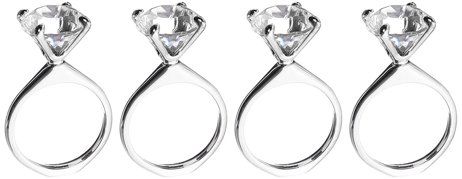Elegance Silver 87321 Diamond Design Silver Plated Napkin Ring (Pack of 4)
