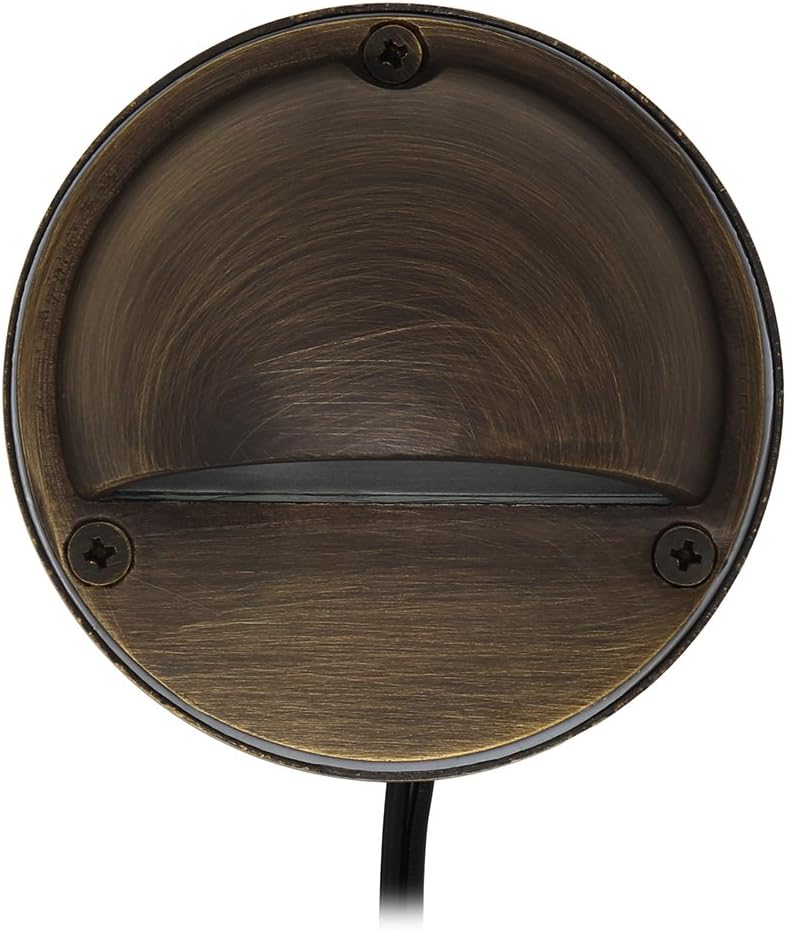 Lightkiwi P8015 Half Moon Deck Light for Low Voltage Landscape Lighting, Brass (Light Bulb Not Included)