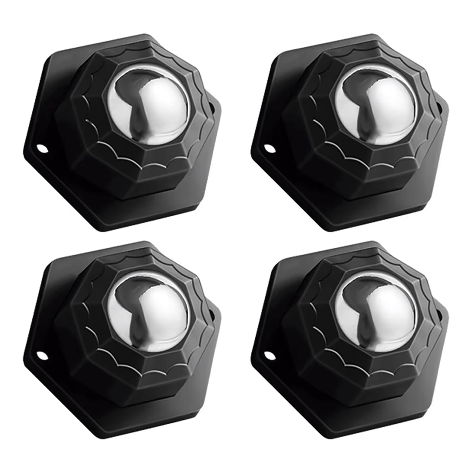 Self Adhesive Caster Wheels, 4 Pack Mini Swivel Furniture Rollers, 360° Stick On Wheels, Up to 15 kg Per Wheel, 1 Inch Low Profile Castors for Storage Boxes, Bins, Small Appliances & Furniture