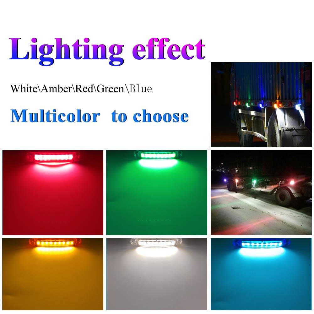 10pcs Ambra Luce di Posizione Laterale 9LED Luci di Avvertimento del Rimorchio Laterale Luci di Posizione del Camion 3.9" Luci di Ingombro Spia per Rimorchio del Veicolo 12-24V