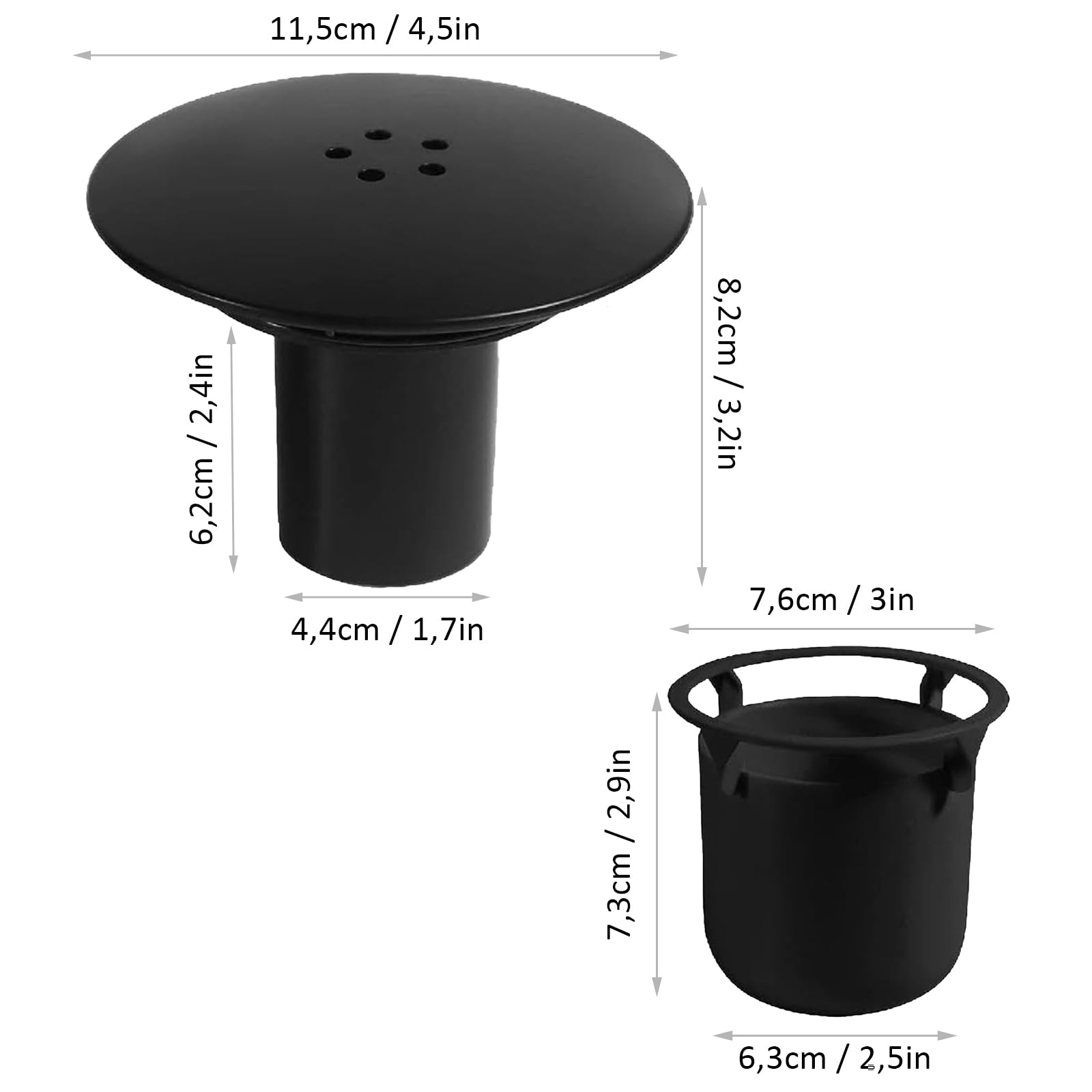 Couvercle De Vidange De Douche Universel Anti-Colmatage - Bonde Efficace 11,5 X 6,3 X 9,5 Cm Pour Salle De Bain