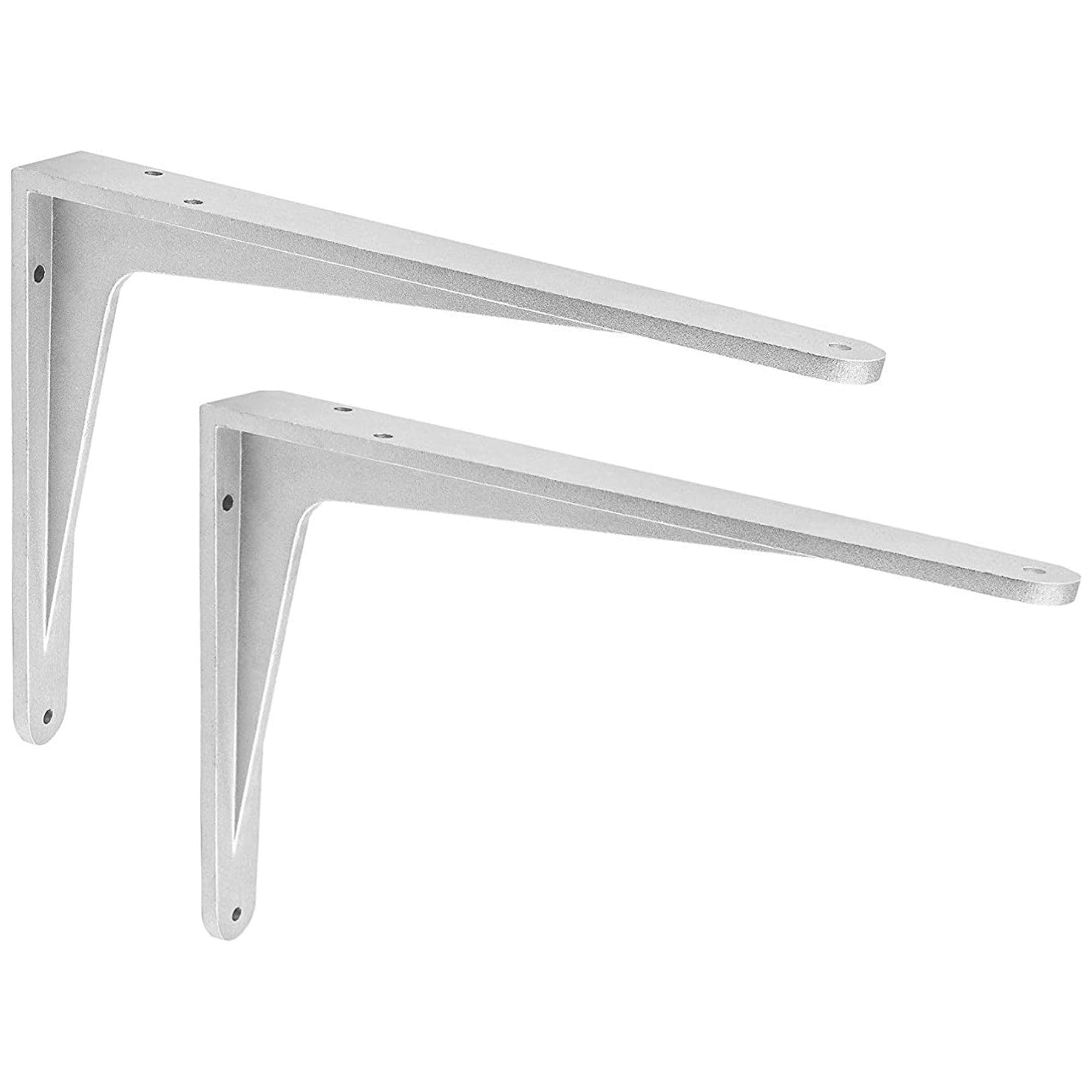 Schwerlastkonsole Aluminium Silber matt | Sparta | 2 Stück Schwerlastwinkel für Wandmontage | Winkelkonsole schwerlast: 400 x 350 x 40 mm | Tragkraft: 340 kg | Regalwinkel Silber