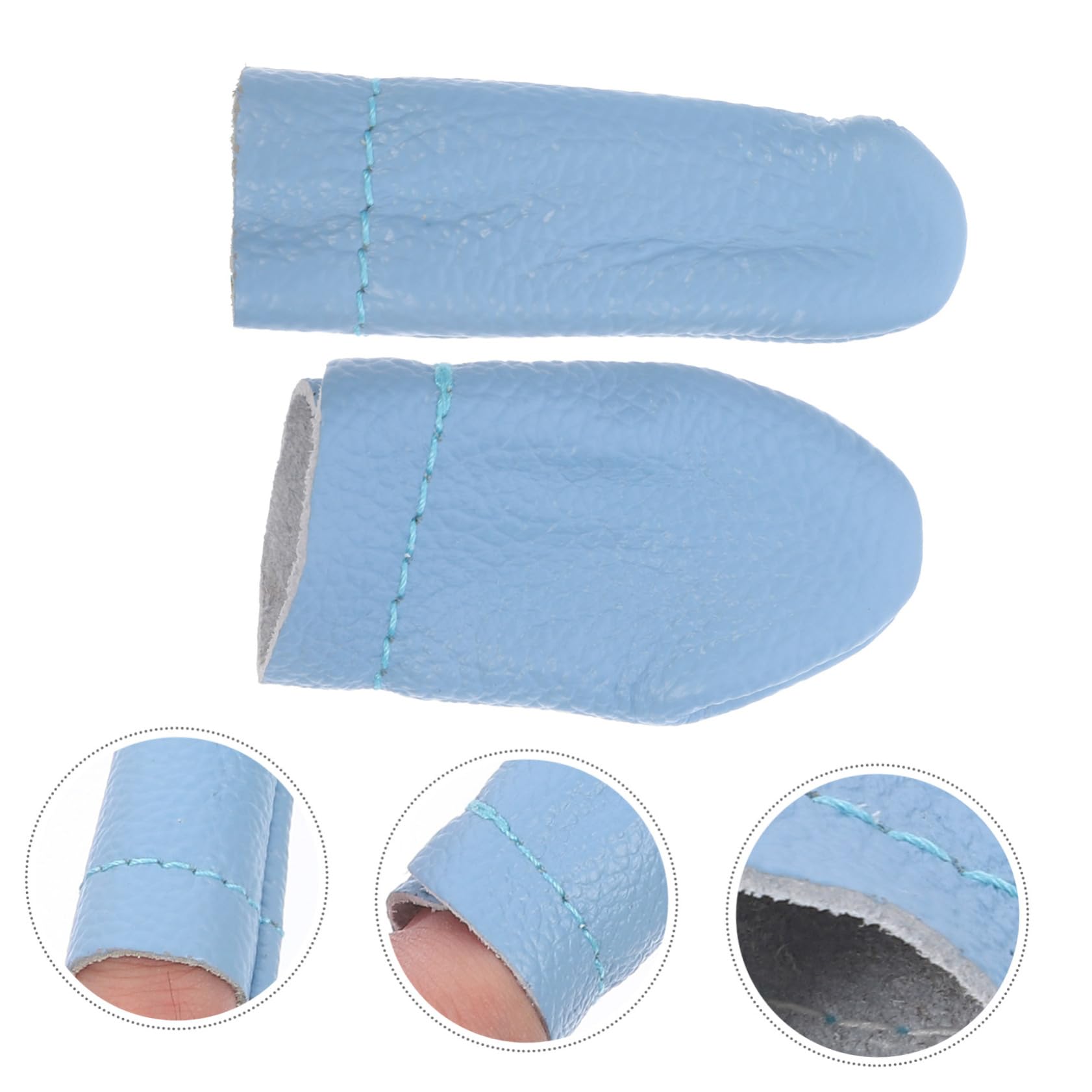 EXAOMBLE 60stücke Leder Daumenschutz Und Fingerhülsen Atmungsaktive Fingerprotektoren Für Handarbeiten Und -projekte Farben Zufällig Für Stricken Und Filzen