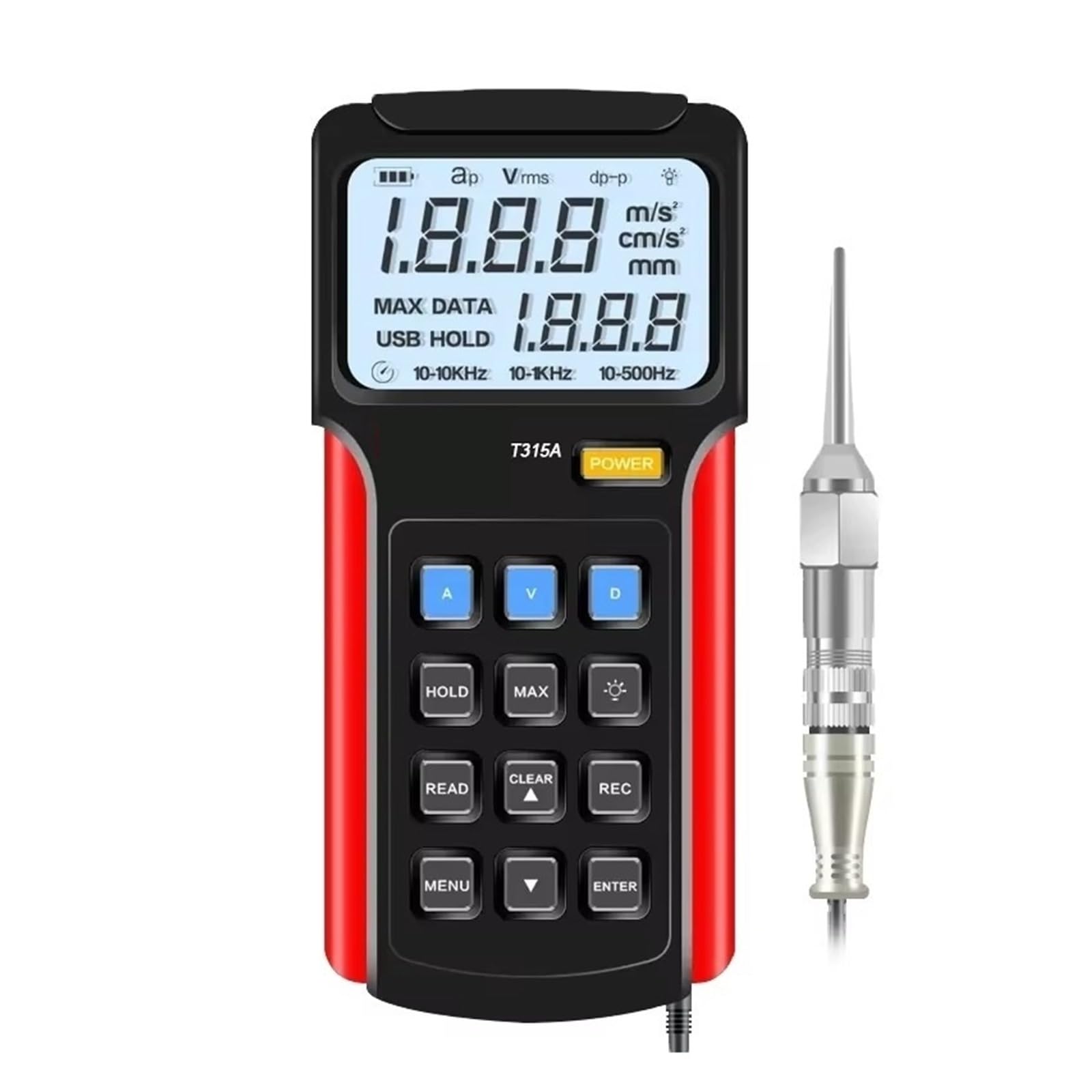 UT315A Portable Vibration Meter High Precision Industrial Motor Fault Detector for Industrial Inspection
