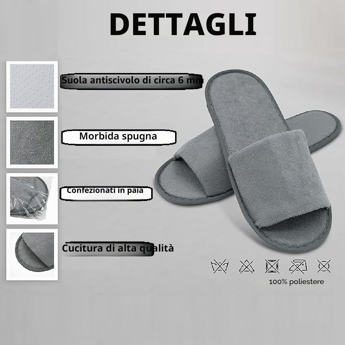 Kiuiom Ciabattine Spa Morbide,Pantofole Hotel,Ciabatte Ospiti,Pantofole in Pile Corallo Punta Chiusa Pantofole Portatili Unisex Antiscivolo per Hotel Spa Casa Viaggi (4 Paia 2#)