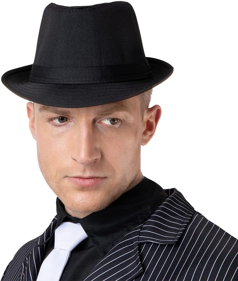 Wicked Costumes Adult Black Gangster Fedora Fancy Dress Hat