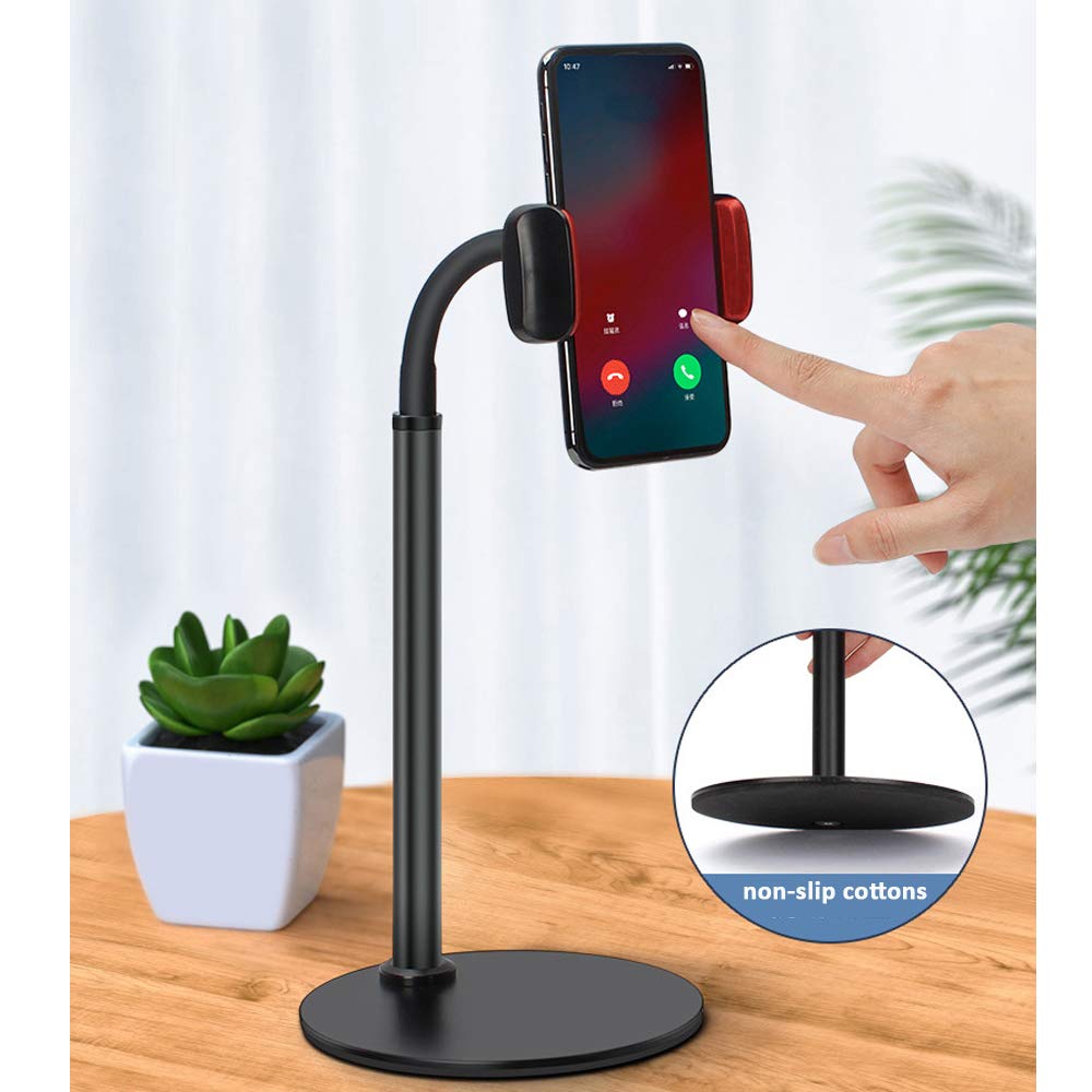 Tencro Support de téléphone flexible pour webcam - Col de cygne - Pour téléphones portables, webcam Logitech C922 C930e C920S C920 C615 et autres appareils avec filetage de 6,35 mm