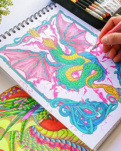 ColorIt Colorful Dragons Malbuch für Erwachsene – 50 einseitige Designs, dickes, glattes Papier, flach gebundenes… – Bild 7
