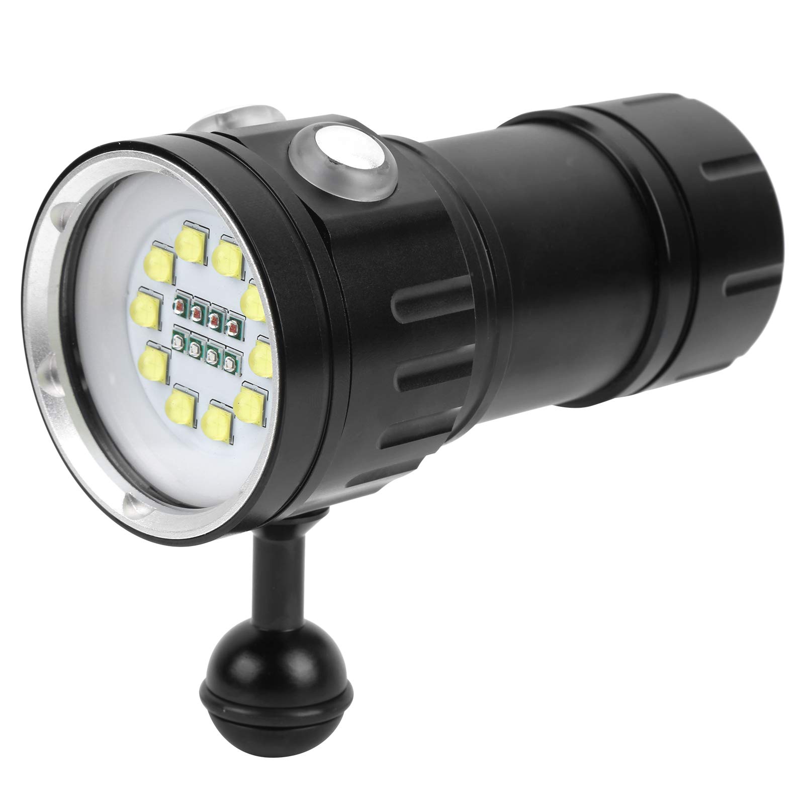 EMUKOEP Professionelle Unterwasserbeleuchtung, Tragbare LED-Tauchtaschenlampe für Tauchbegeisterte
