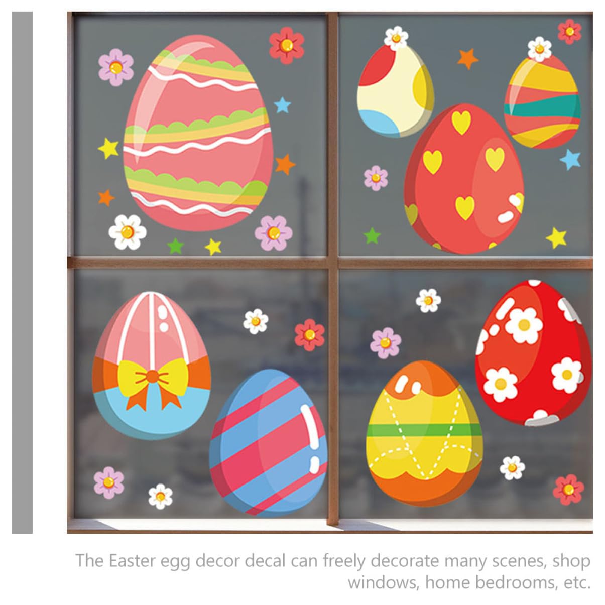 Cabilock 5 Juegos Etiqueta Del Festival Tinte De Ventana Para El Hogar Mini Decoración Pascua Decoración De Pascua Pegatina De Dibujos Animados Pegatinas En Las Ventanas 6 Hojas * 5