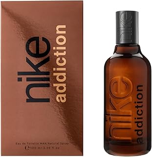 NIKE - Addiction Man 100 ml, Colonia Hombre, Perfume Formato Líquido, Eau de Toilette Natural y Masculina, Aroma Amaderado Balsámico, Fragancia Fresca y de Larga Duración