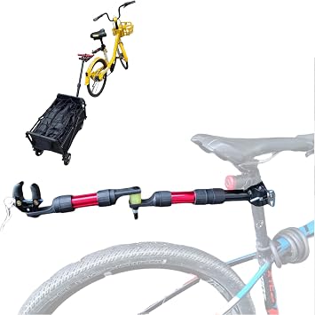 Bike Trailer Hitch Connector for Portable Folding Wagon Collapsible Steel Garden Cart Wagons Carts Bicycle Trailer for Grocery Sports Garden Shopping Camping Split Type