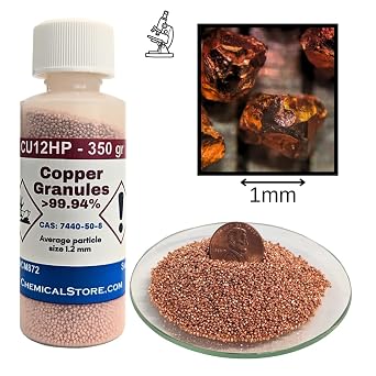 350 grams Copper Granules, 10 mesh (Coarse Copper Granular Powder)