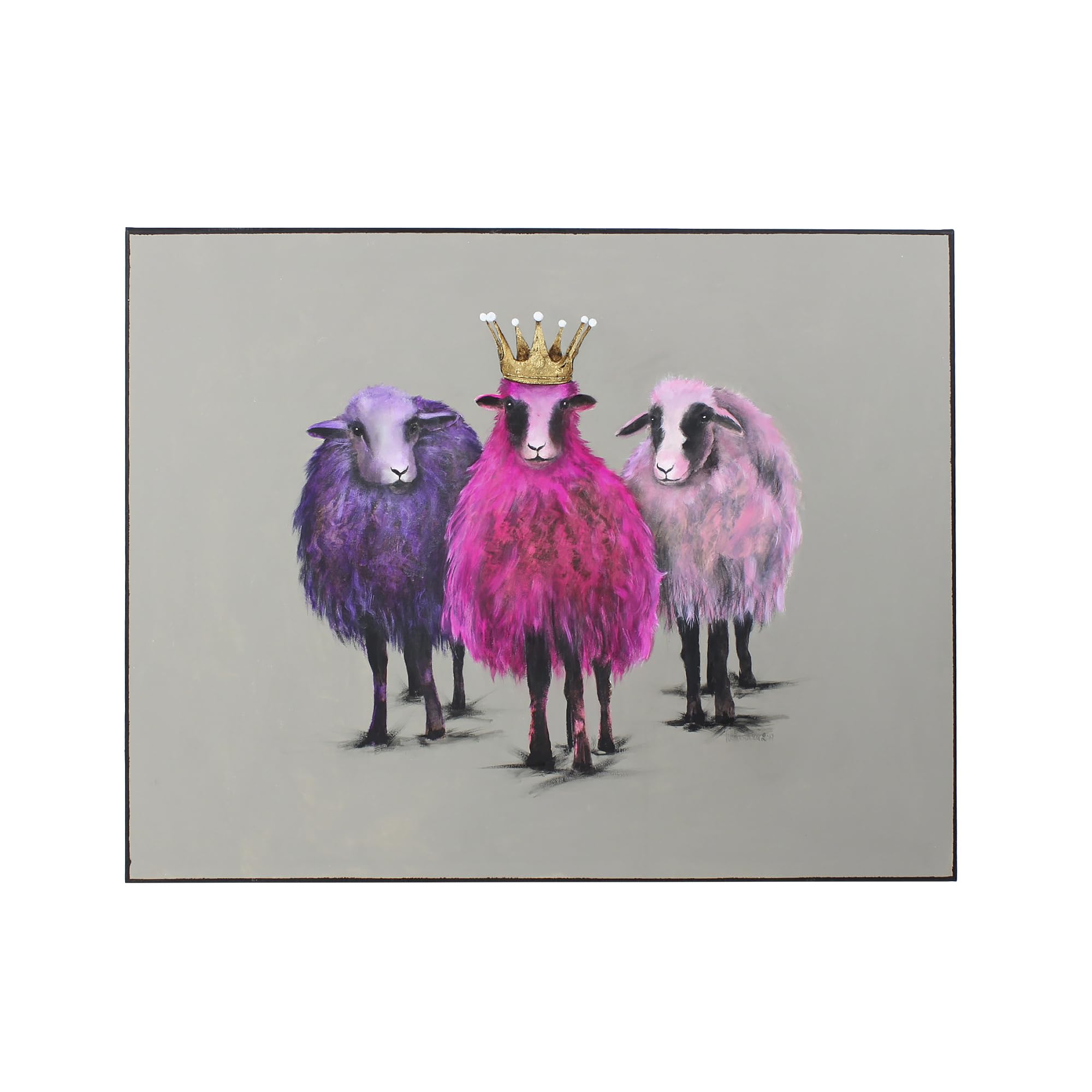 WERNS Gemälde Schaf Royal Sheep handgemaltes Schaf-Porträt königlicher Look Unikat Wandbild 80x100 cm