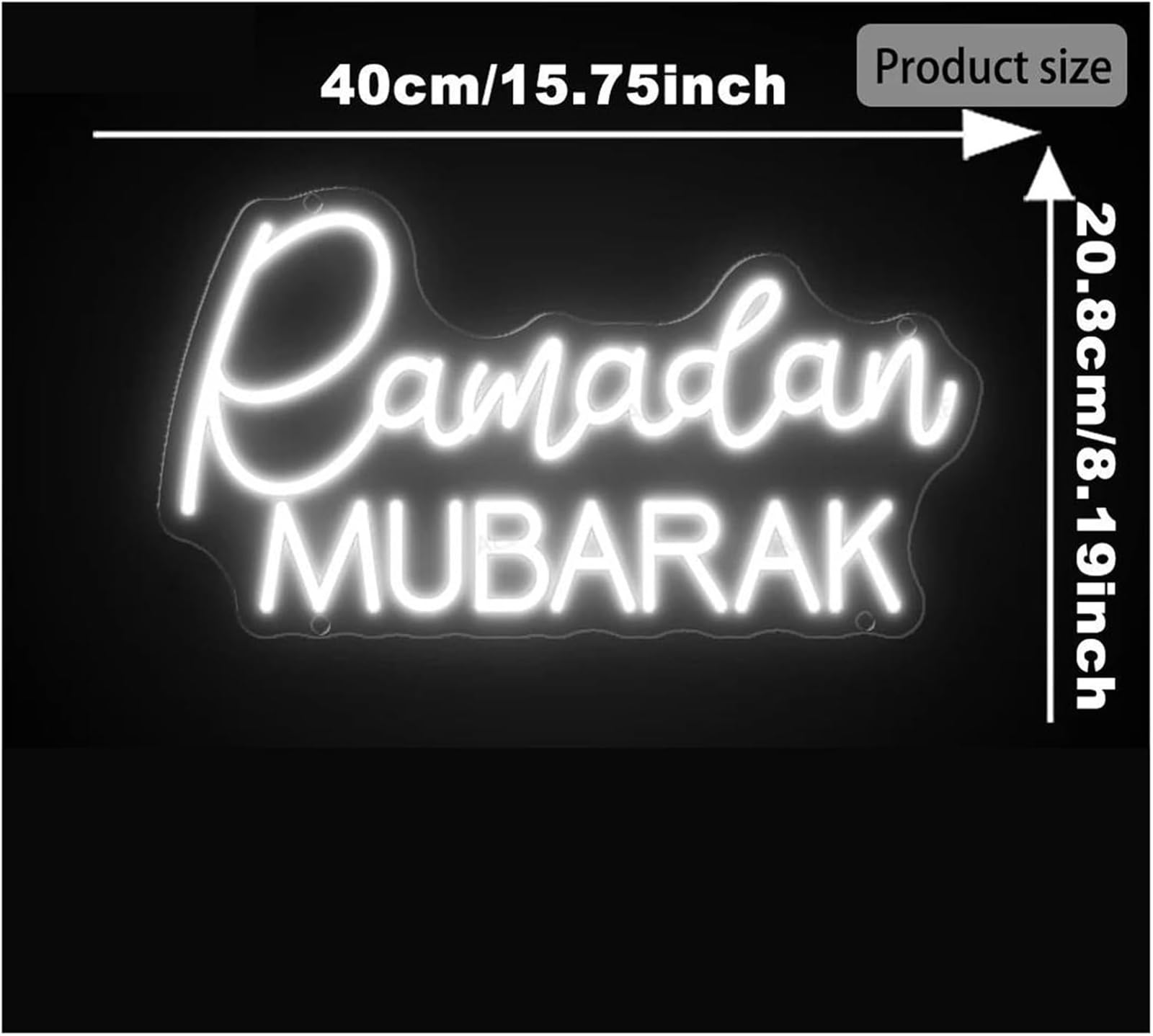 Neon Per lampada al neon Ramadan Mubarak per insegna luminosa 28cmx40cm