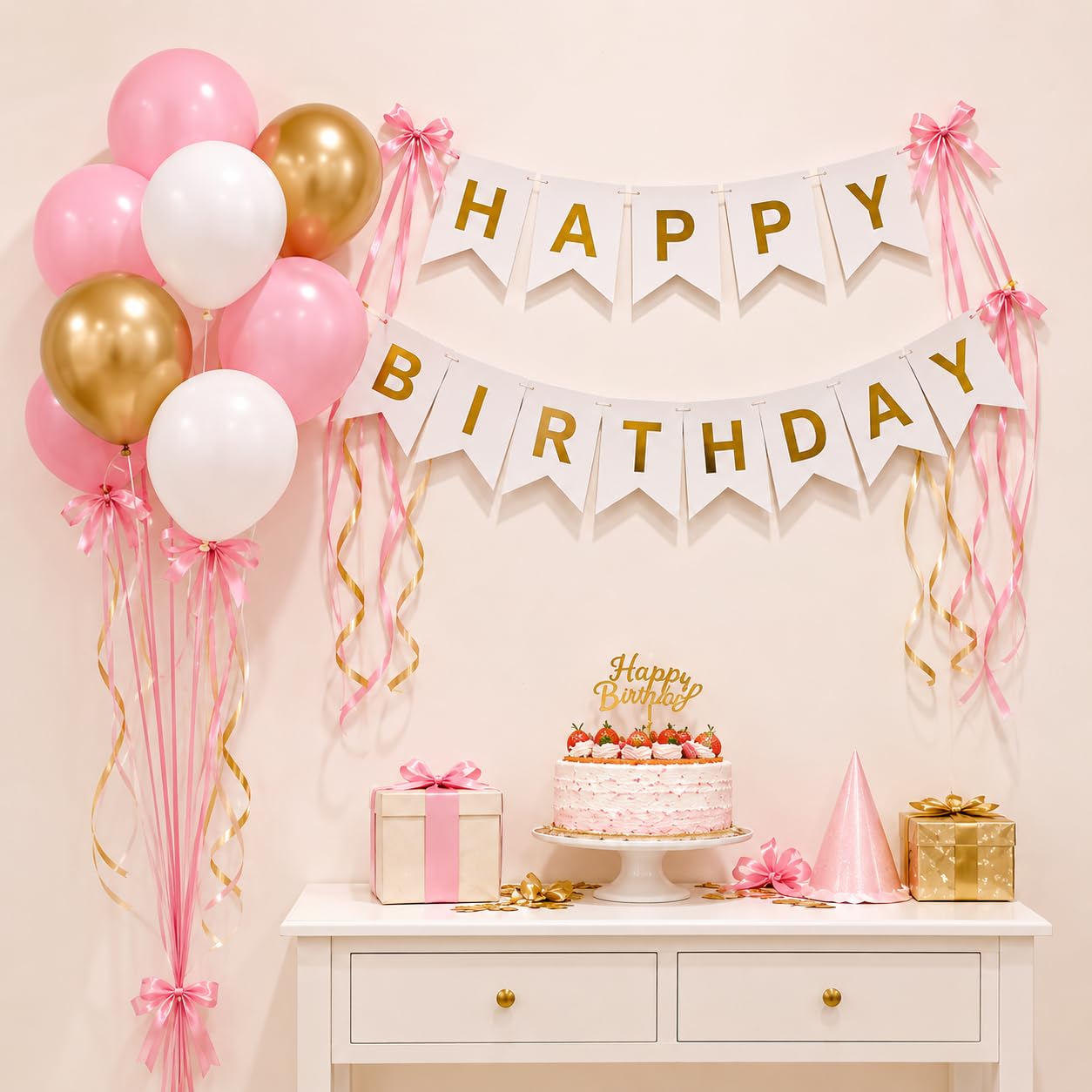 Red Bow Birthday Decoration Kit - 30 Pcs -10