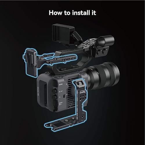 Miniatura 8 de SMALLRIG FX6 Kit de jaula para cámara Sony FX6, jaula compacta FX6 con placa de batería de montaje en V para trípodesdisparos de manohombro - 4124