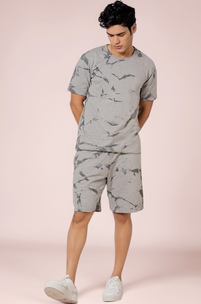 ELLITI Men's Casual Summer Night dress Soft Cotton Poly Lycra Digital Printed Casual Sleepwear & Launge(Lounge) Wear Nightdress, Regular Fit Round Neck Short Sleeves T-Shirt and shorts(Boxer) Pair set with Classic Pajama Shorts stylish Beach Wear Night Set night suit Dress for men