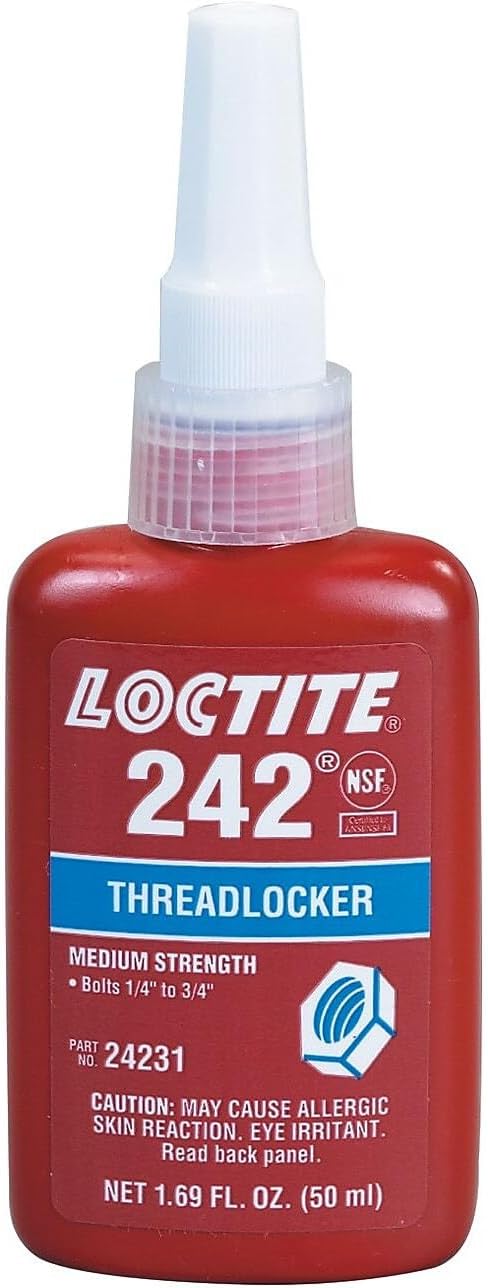 242 Medium Strength Threadlocker, 50 mL Bottle, Blue
