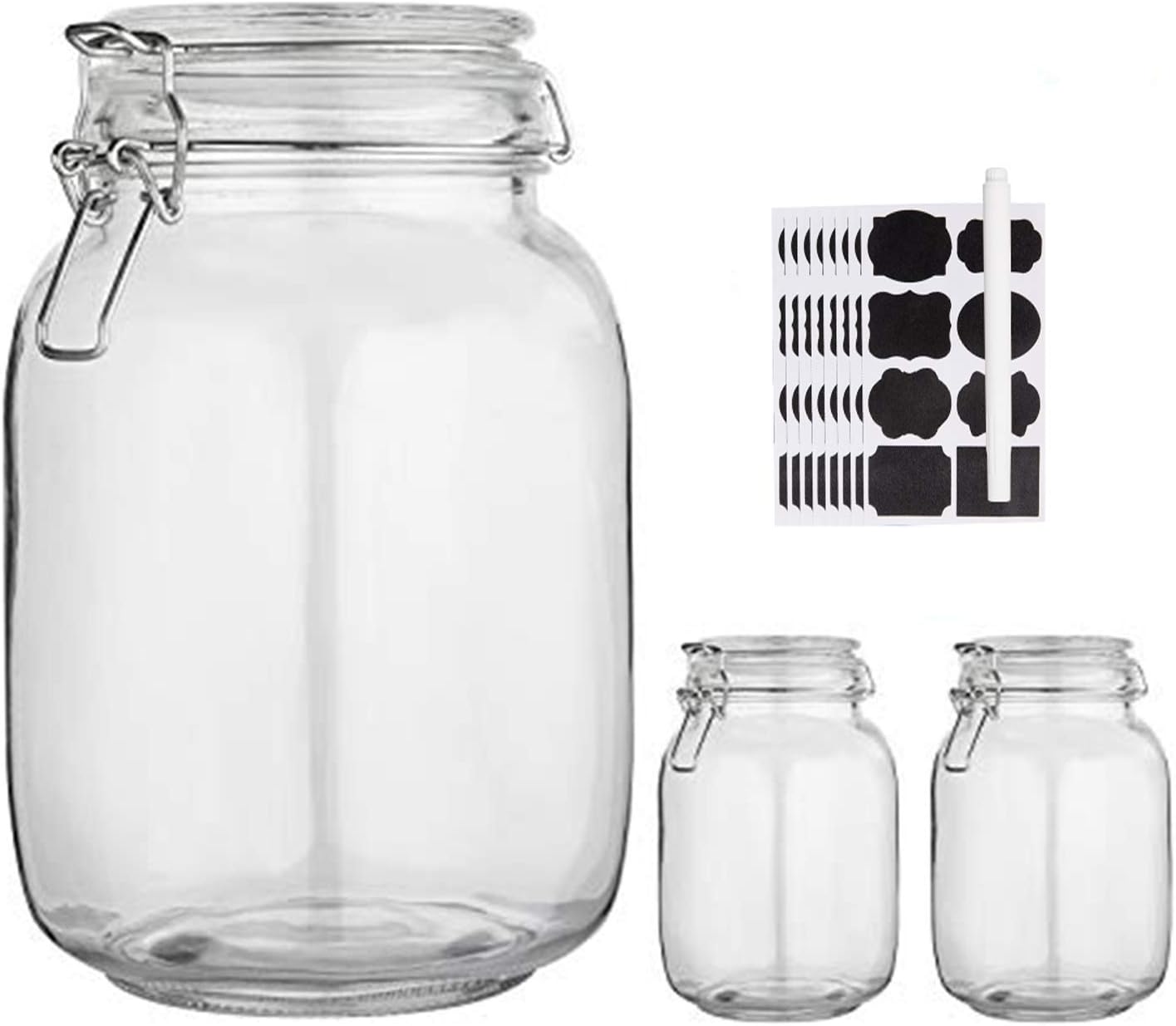 Glass Kitchen Storage Canister Mason Jars with Lids,50oz