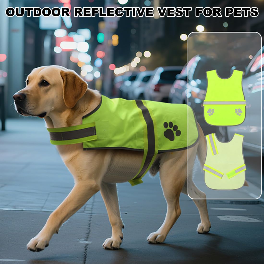 iubbotti di sicurezza per cani Giubbotto riflettente per cani, gilet di sicurezza ad alta visibilità per cani, impermeabile, leggero, comodo (taglia L)