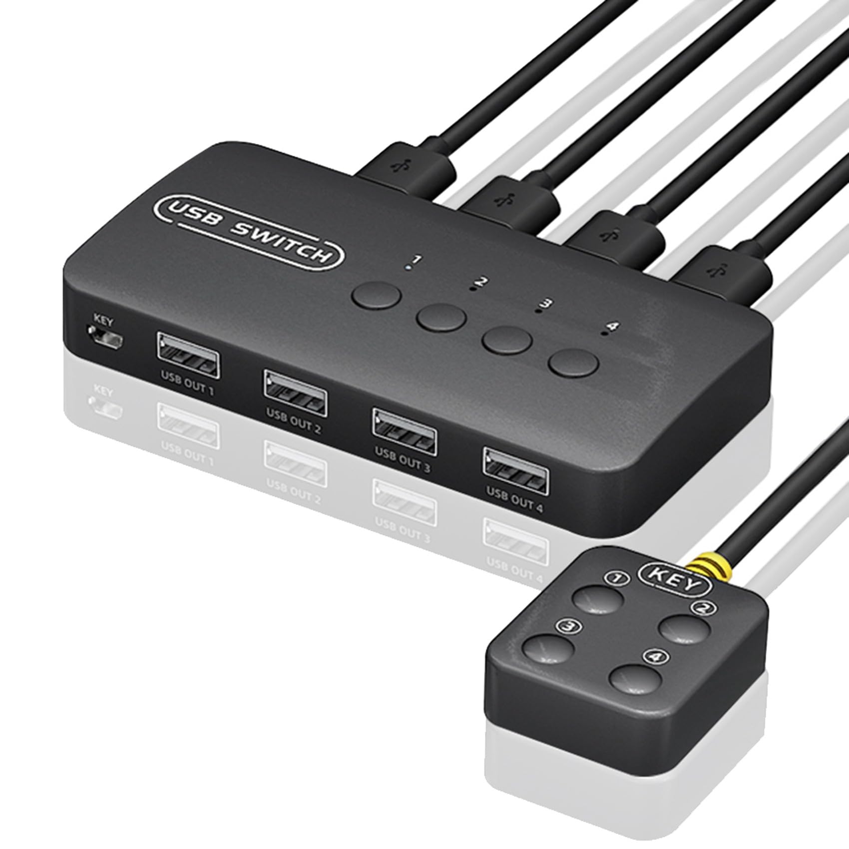 5X Switch USB Adattatore Controller Condiviso 4 Ingressi 4 Uscite per Computer Portatile Stampante Tastiera Mouse Monitor