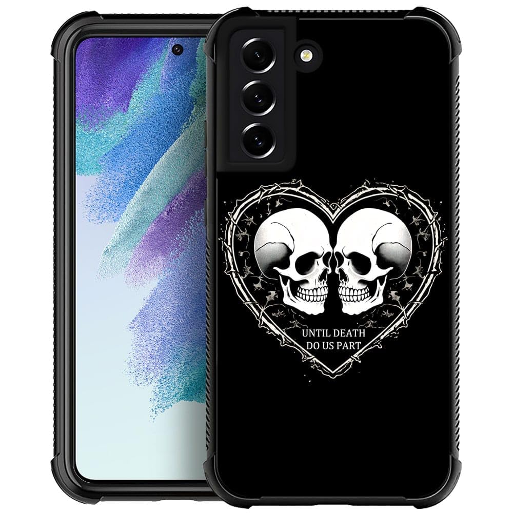 Goodsprout Compatible with Samsung Galaxy S23 Case,Couple Skeleton Love Amazing Pattern Design Shockproof Anti-Scratch Hard PC Back Case for Samsung