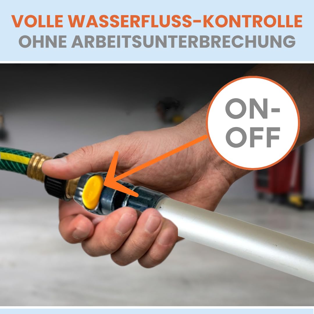 Autowaschbürste XXL mit Teleskopstiel 150-250cm | LKW & PKW Waschbürste | mit Schlauchanschluss | weicher 4D-Kopf 4P
