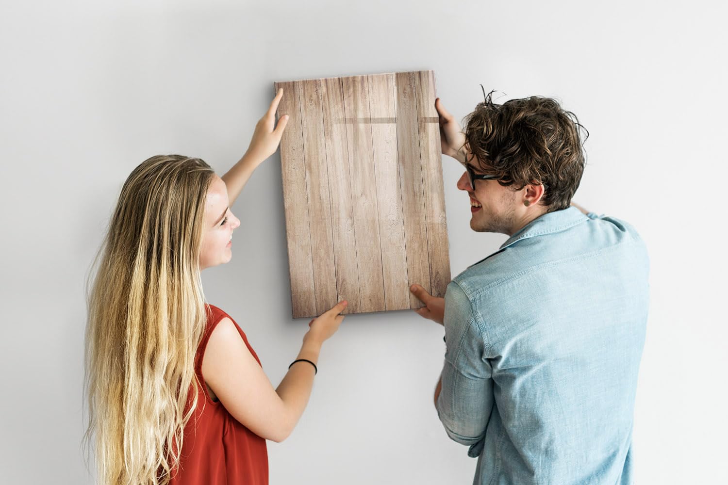 Pizarra mural de vidrio 40x60 cm | Tablones de madera clara