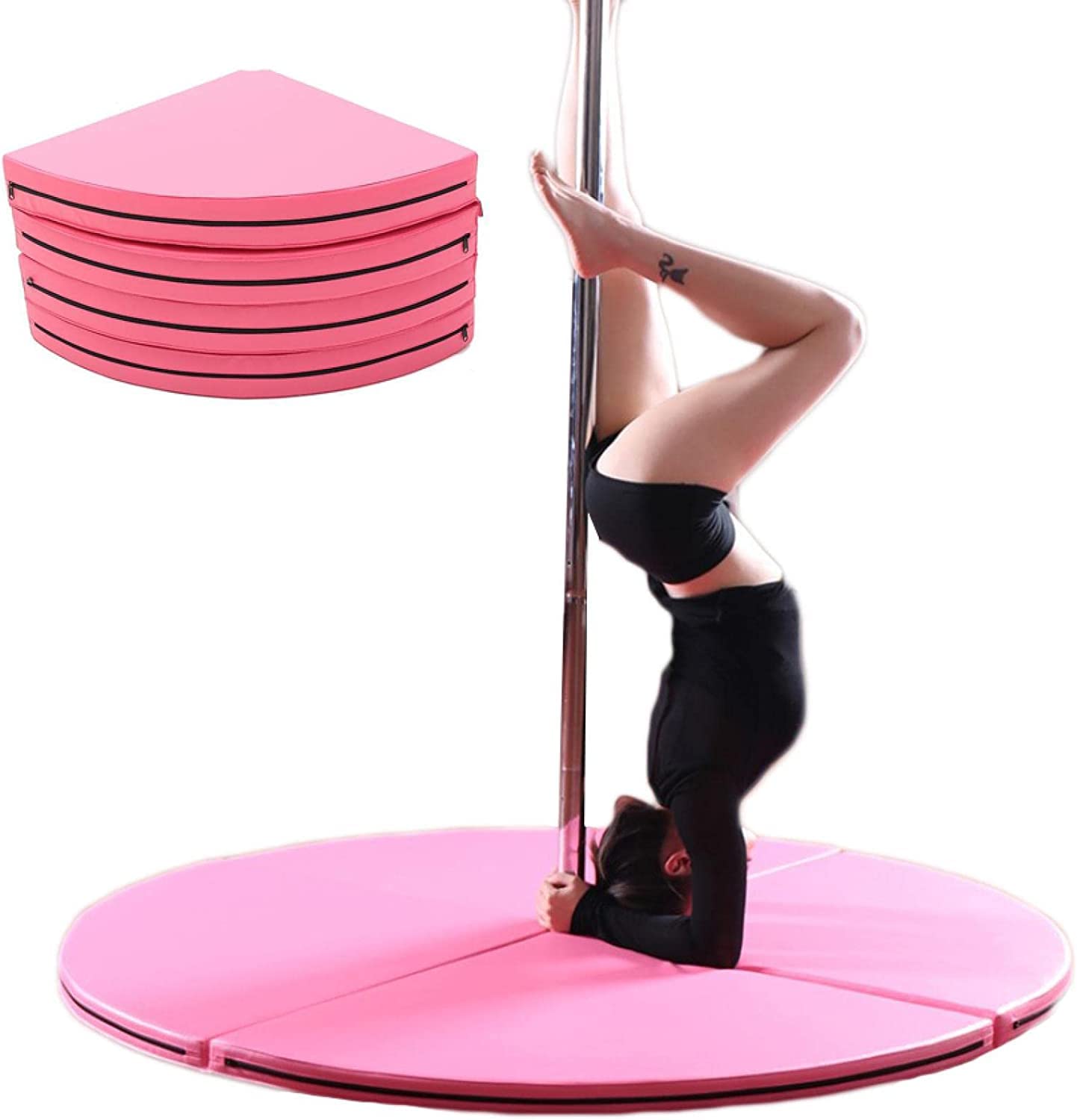 Tapis De Danse sur Poteau Rouge/Tapis De Protection Anti-Chute Pliable pour Gymnastique, Yoga, Exercice De Fitness(Size:120x3cm)