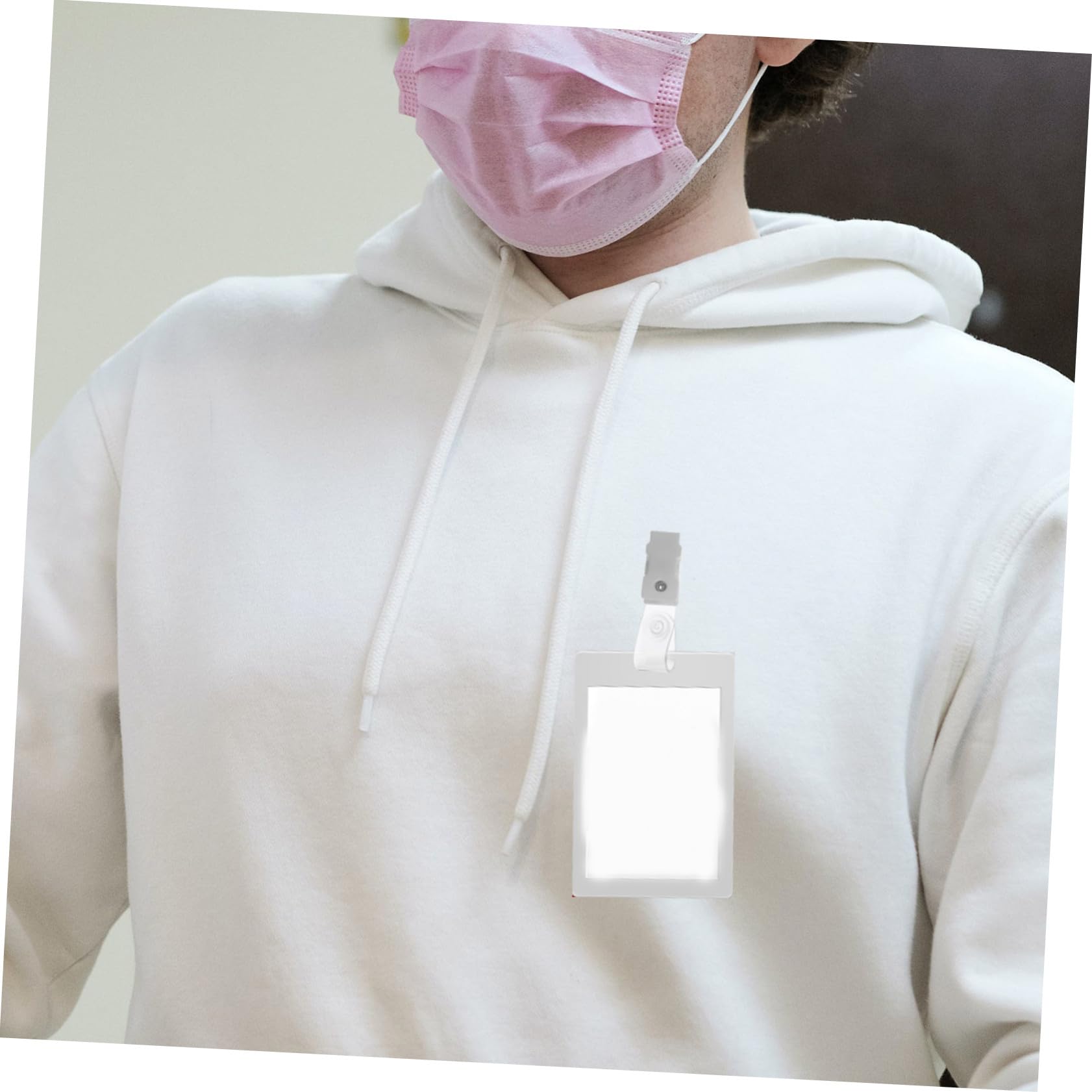 Mobestech Clip Porta Badge in Plastica Pvc Bianco 100 Pezzi con Clip a Coccodrillo Seghettata Porta Targhette Identificative per Lavoro e Fiere Piccole e Resistenti per Personale Medico
