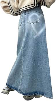 Amazon.com: Hndudnff Women Summer Vintage Blue Denim Skirt