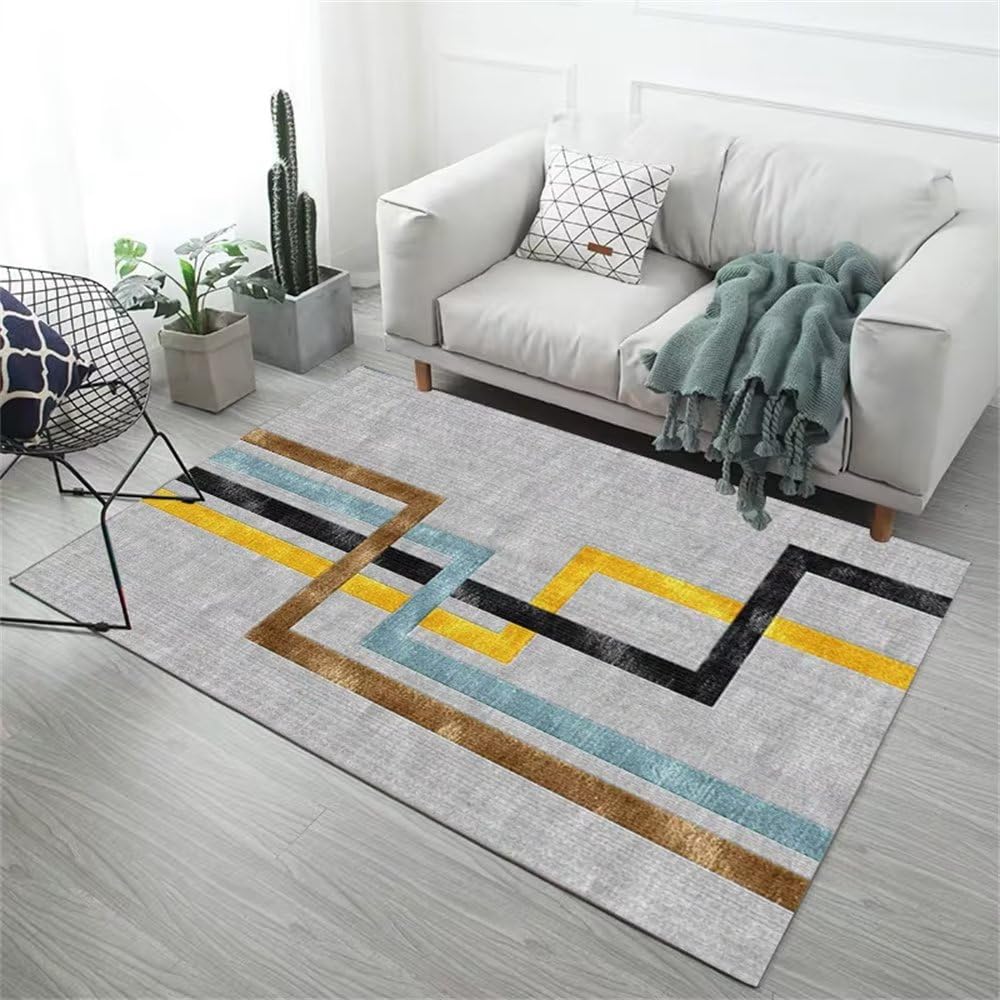 Teppich Küche Moderne Geometrie bettumrandung Teppich grau Bad Teppich Kamin deko Teppich küche büro deko80x120CM