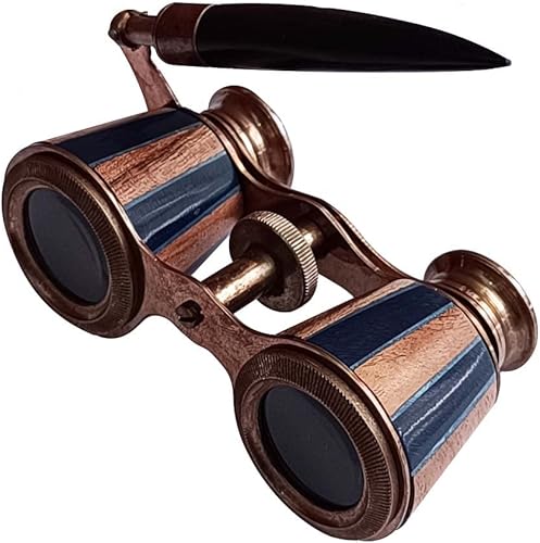 Miniatura 1 de Prismáticos de 2.5 pulgadas para adultos con asa, diseño de nácar del capitán de latón macizo para ópera, prismáticos, tamaño de bolsillo, para