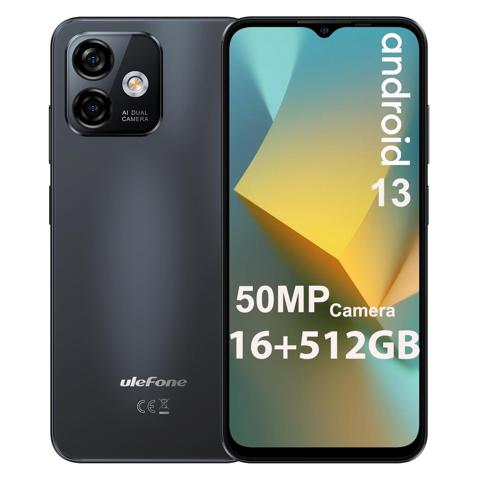 Ulefone Note 16 Pro Unlocked Phones, 16GB RAM & 512GB ROM, Android