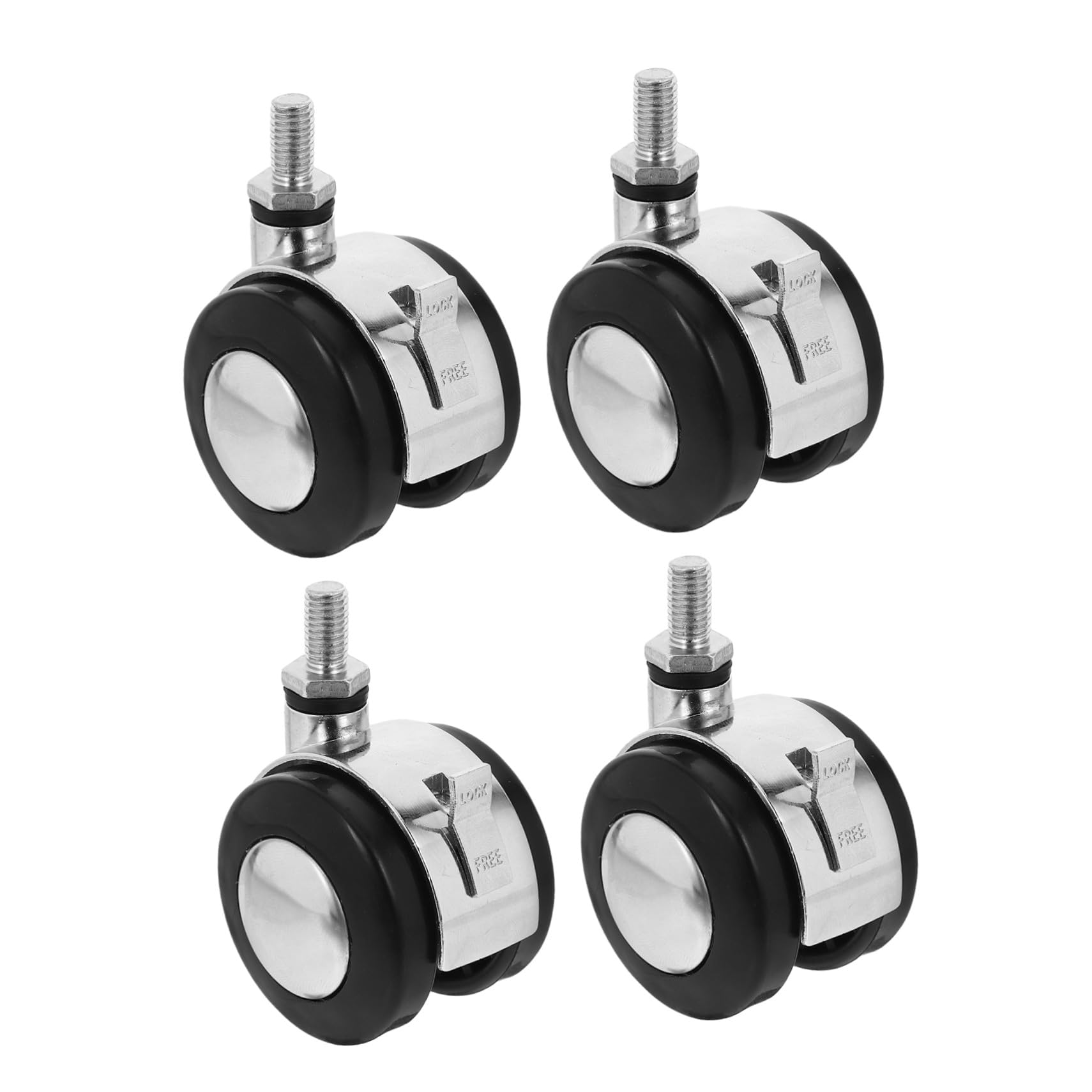 Roulettes de bureau silencieuses lot de 4 pièces avec frein et support robuste - 8