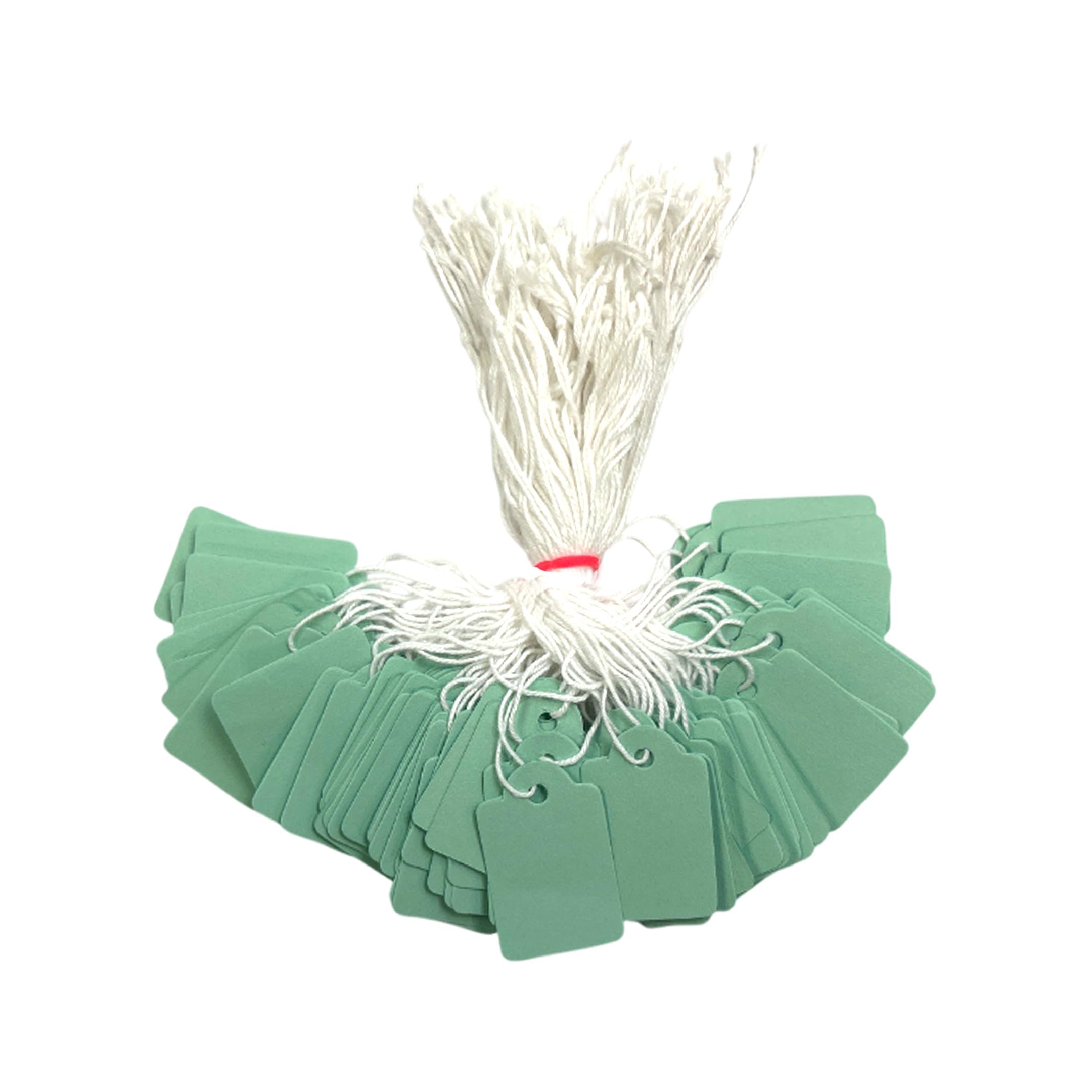 Pack of 100 Medium Pastel Green Strung Tags Price Tickets 25 x 39mm