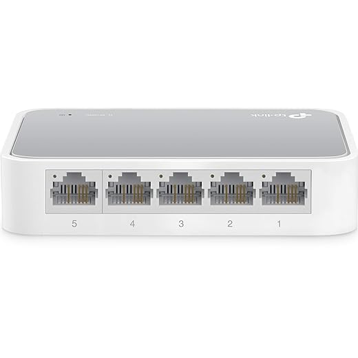 TP-Link 5 Port 10/100 Mbps Fast Ethernet Switch | Desktop Ethernet Splitter | Ethernet Hub | Plug & Play | Fanless Quiet | Desktop Design | Green Technology | Unmanaged (TL-SF1005D),White