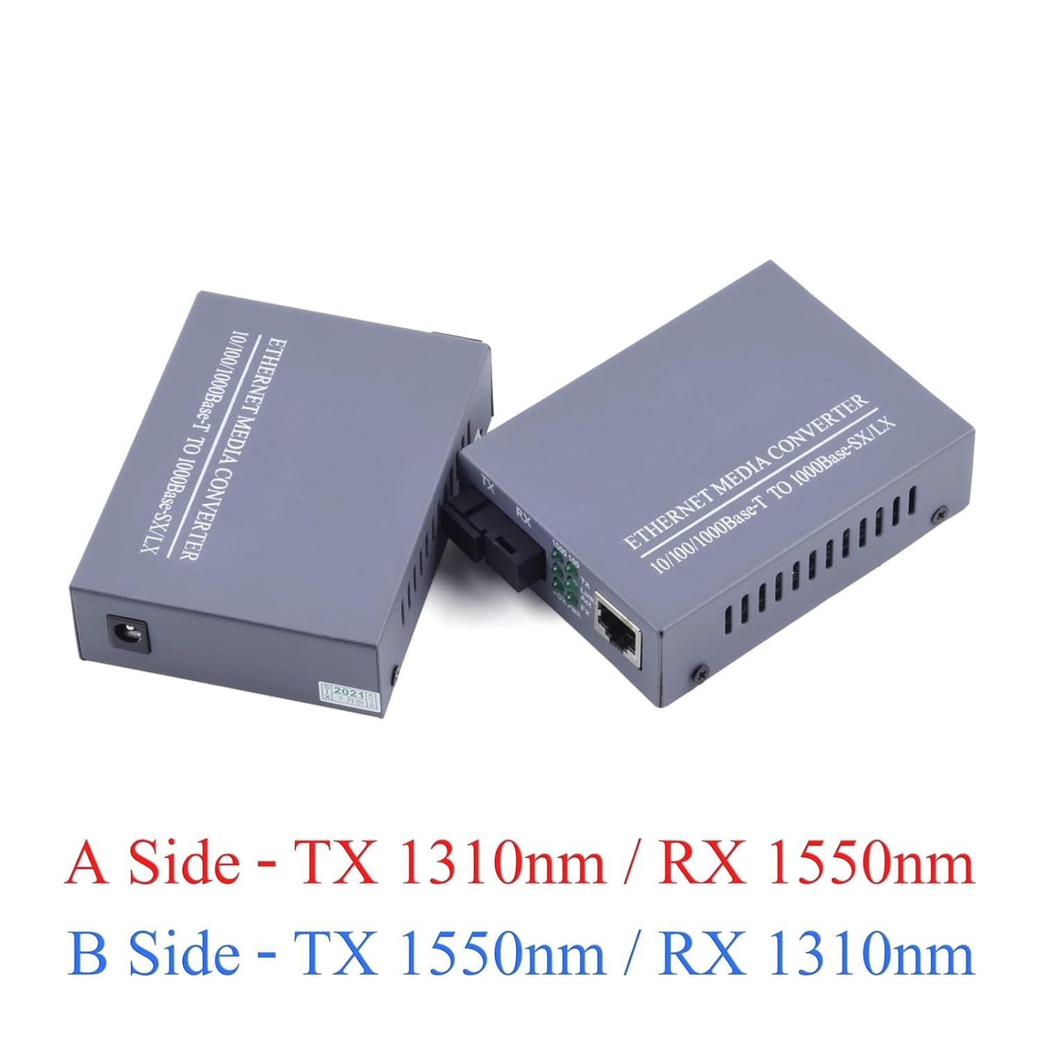 Gigabit Fiber Optical Media Converter 10/100/1000Mbps Single Mode 20Km UPC/APC SC-Port External Power Supply(EU Power)