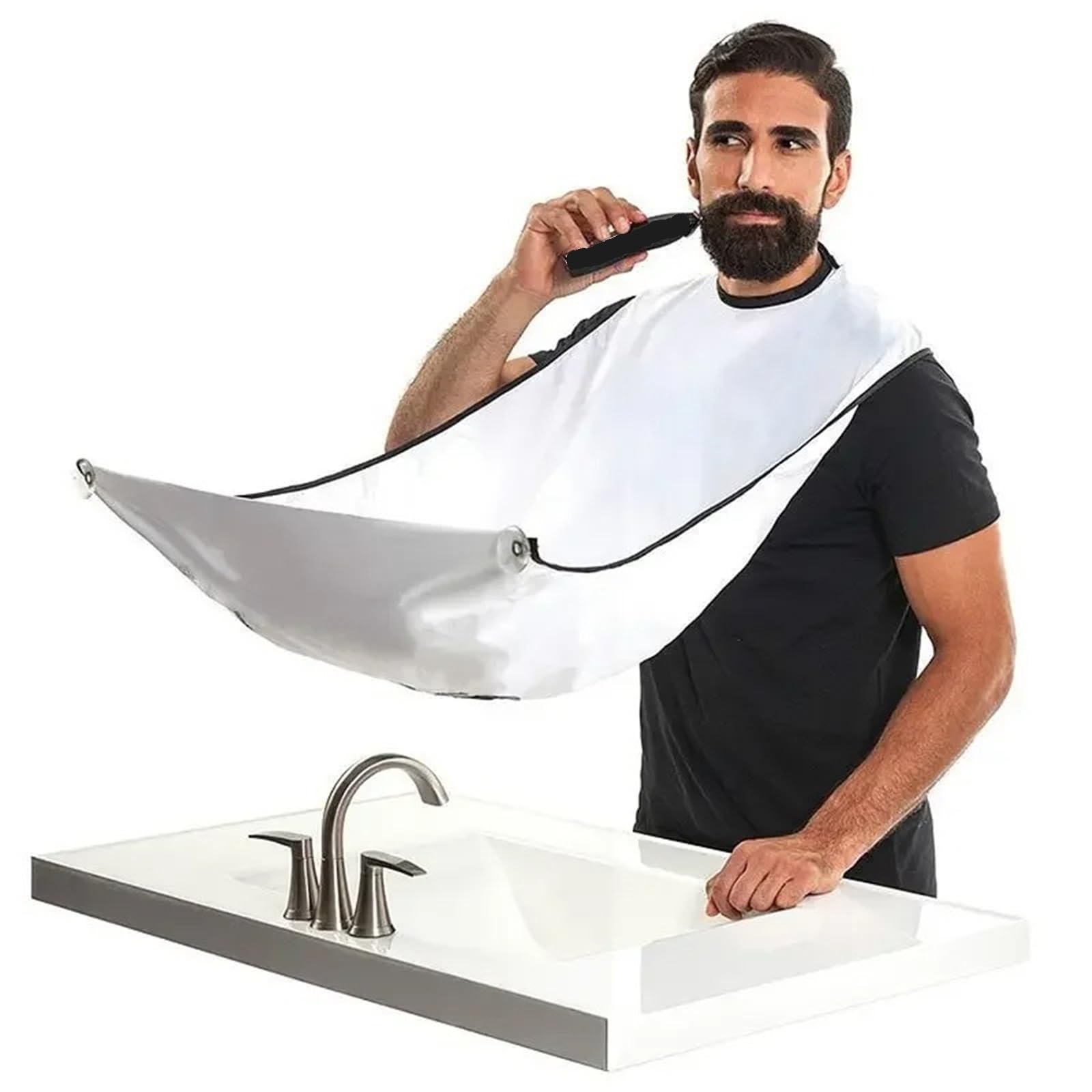 Mantella Parrucchiere Mantella raccogli barba for grembiule da 1/2 pezzo | Bavaglino for la cura del viso, capelli rasati, pulizia del rasoio for adulti, parrucchiere