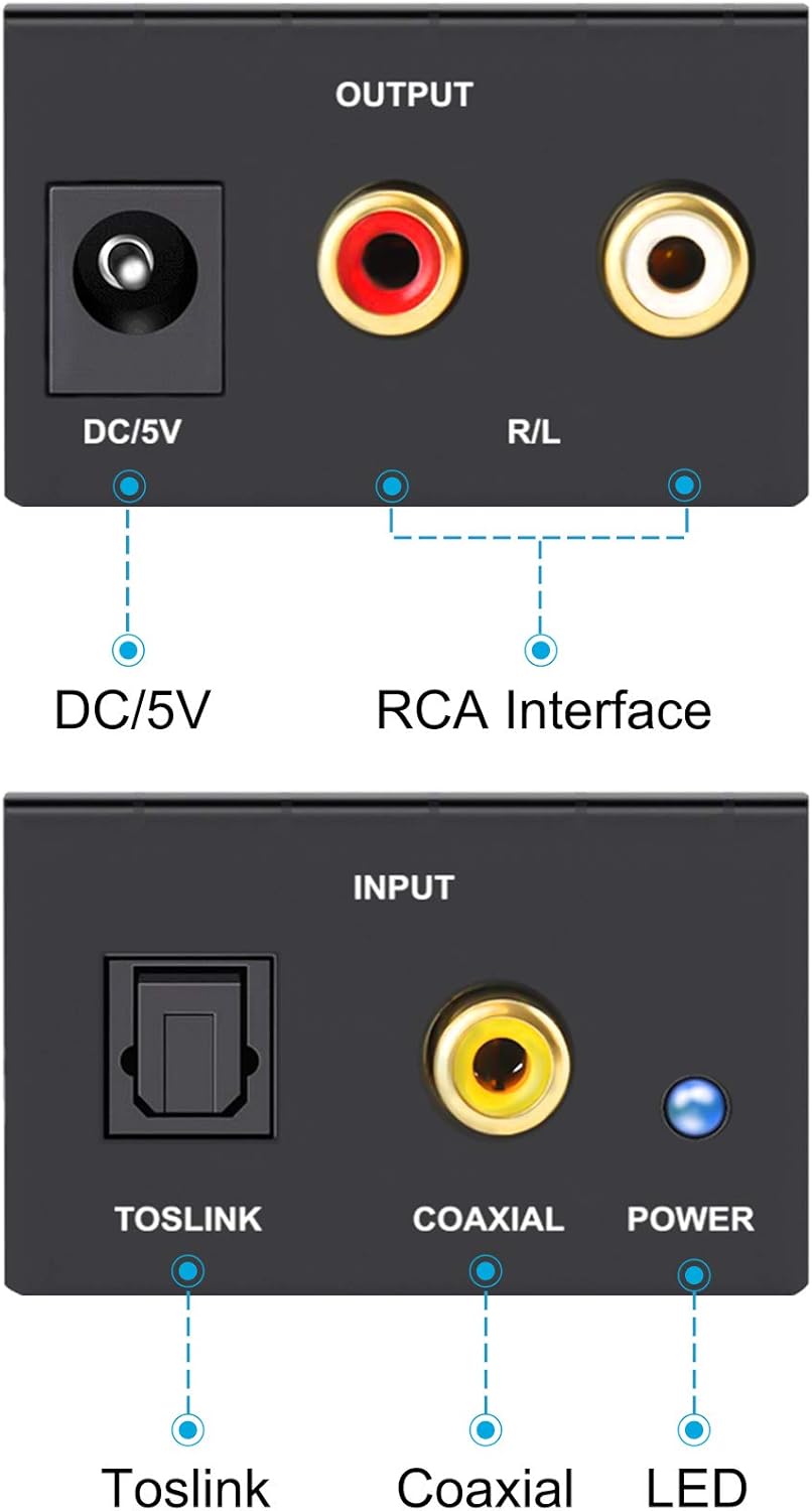 ❤ Crazy Deals Portta PETDTA Digital Coax and Optical Toslink to Analog Audio Converter