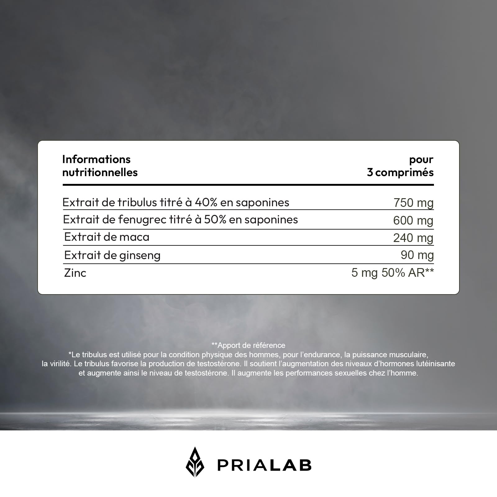 Testo Pulse | Booster Testostérone Naturel | Tribulus, Maca, Ginseng, Fenugrec et Zinc | Performance Masculine | Libido, Virilité & Musculation | Énergisant Puissant | 90 Comprimés Vegan | Prialab