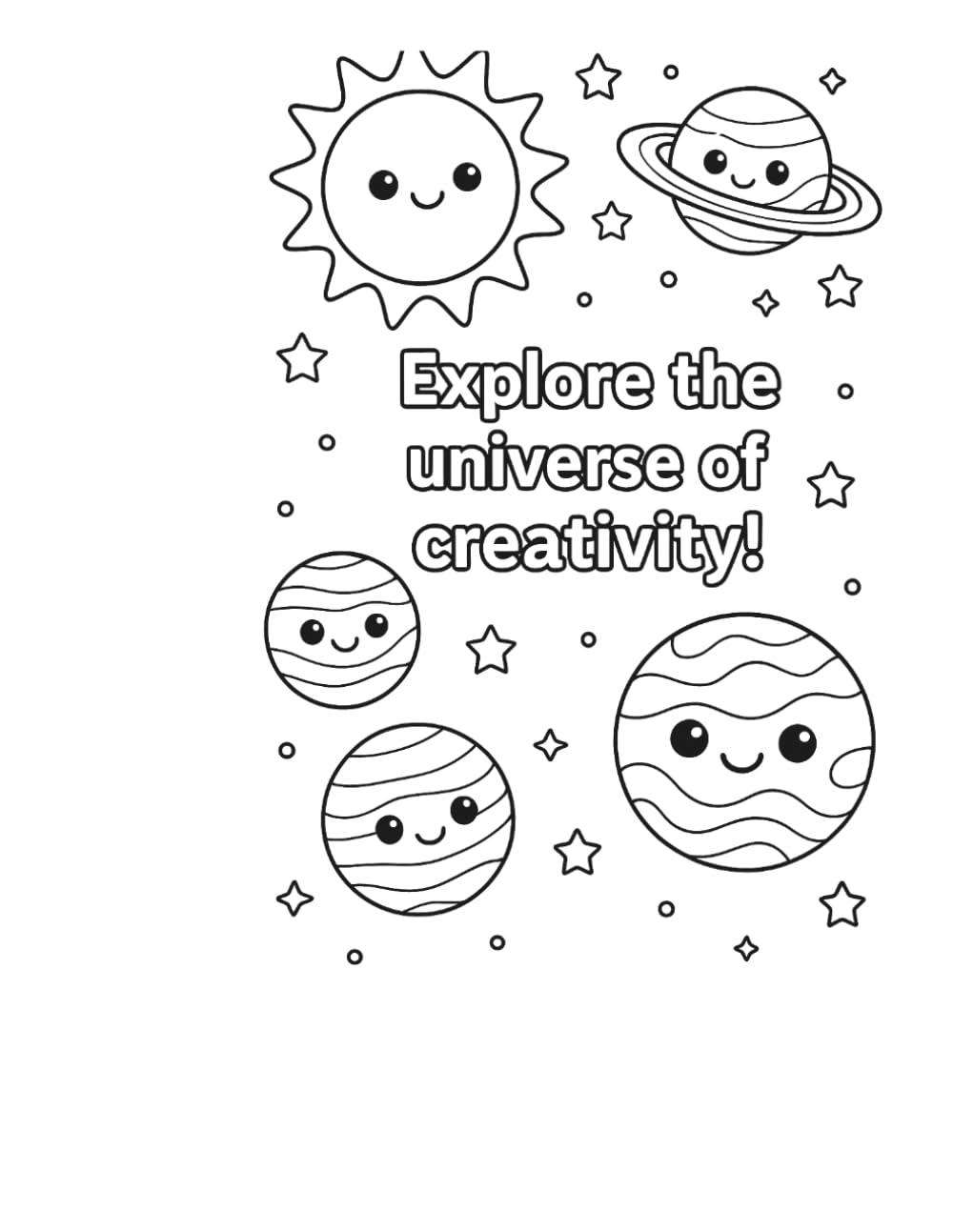 Space Coloring Book: Solar System, Planets & Space Fun
