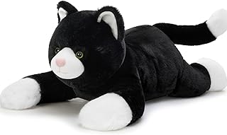 MorisMos 80cm lang schwarz Katze Kuscheltier XXL Kissen, Geburtstag Geschenk für Kinder Baby