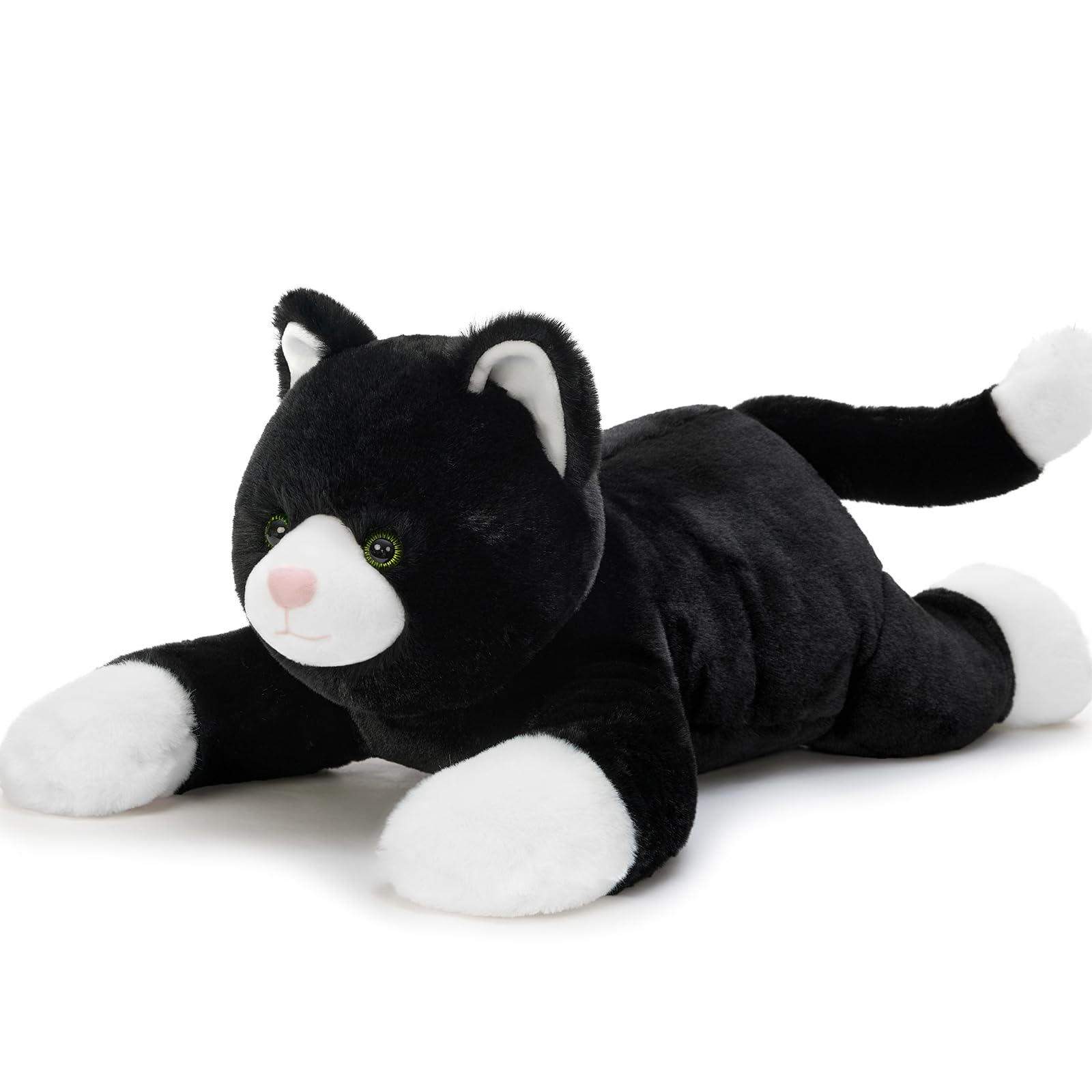 MorisMos Gato Peluche Negro, 80cm Gato Juguete de Peluche Teddy Animales Grande Suave Bonito, Kawaii Regalos San Valentin para Madre Cumpleaños Navidad