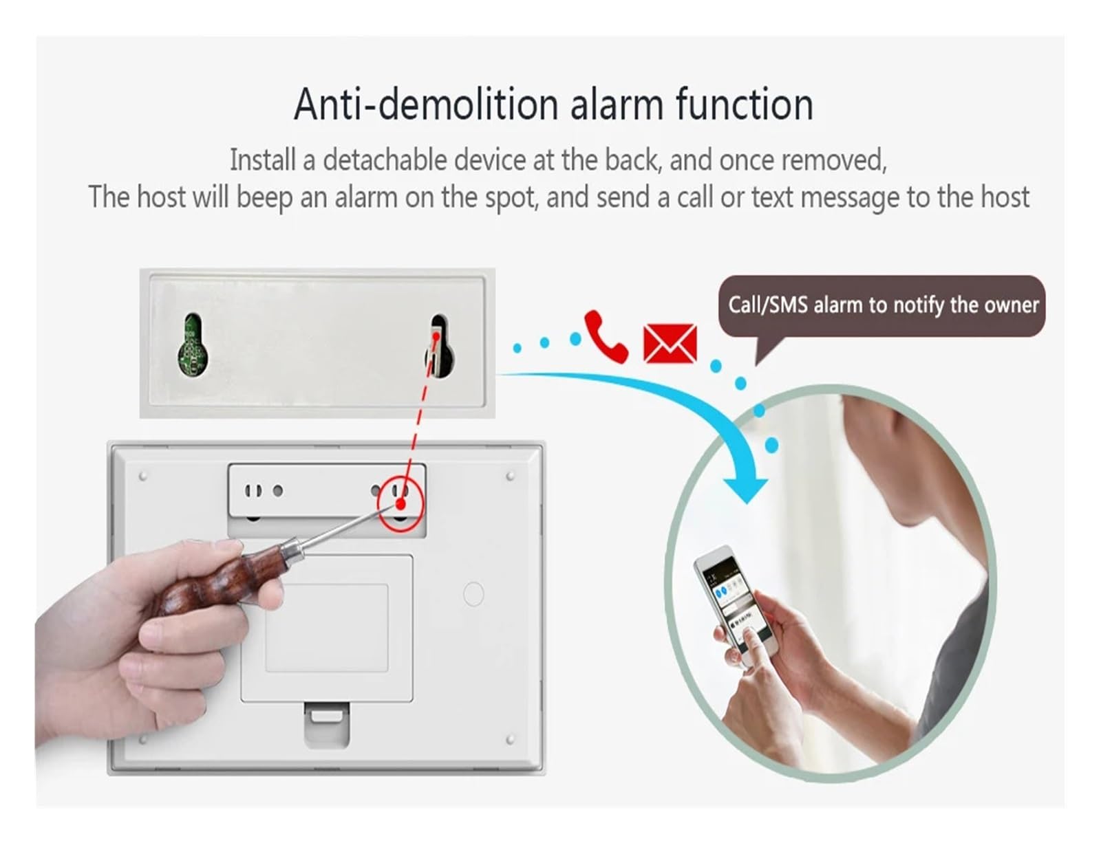 Di Allarme Sicurezza Domestica WIFI 4G Wireless Cablato Tramite Rilevatore Sensori Movimento APP Tuya Smart Life Compatibile Monitoraggio Remoto(Set G)